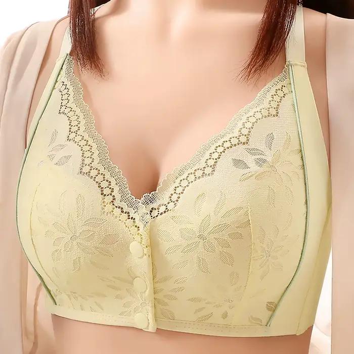 Soutien-gorge sans armatures à boucle avant, respirant et sans coutures, pour femmes, avec effet de rassemblement pour poitrines généreuses, anti-affaissement