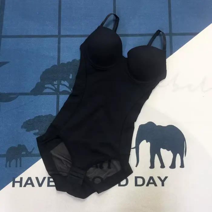 Body blanc à armatures pour femmes, sous-vêtements soyeux, extensibles, couleur unie
