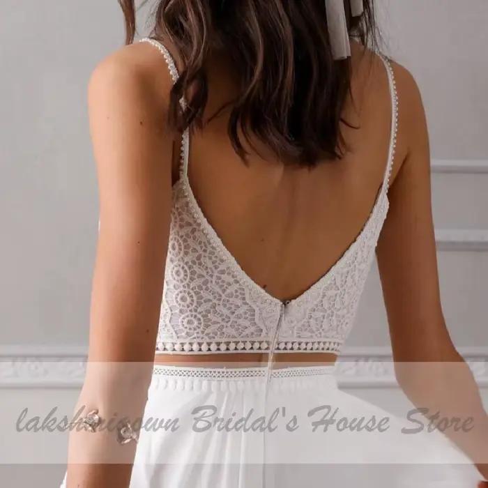 Robe de mariée deux pièces en dentelle personnalisée, robes de mariée de plage, réception de patients chic et bohème, quelle que soit la collection 2024