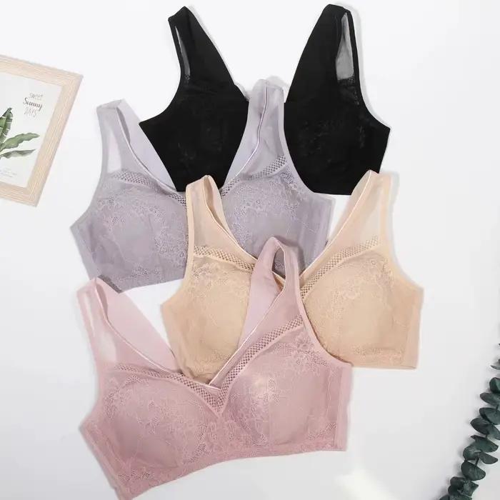 Grande taille bâton sur soutien-gorge B C tasse Sexy dentelle soutien-gorge pour femmes grande taille couverture complète mode noir Lingerie sous-vêtements M L LL 3L 4L 5L
