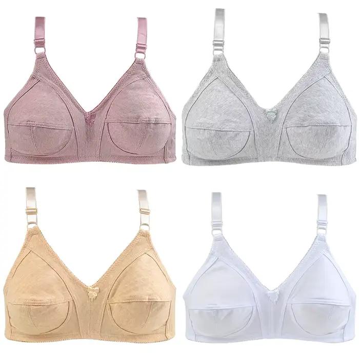 Soutien-gorge fin pour femmes, sans fil, en coton, confortable, grande taille 48C 46CD