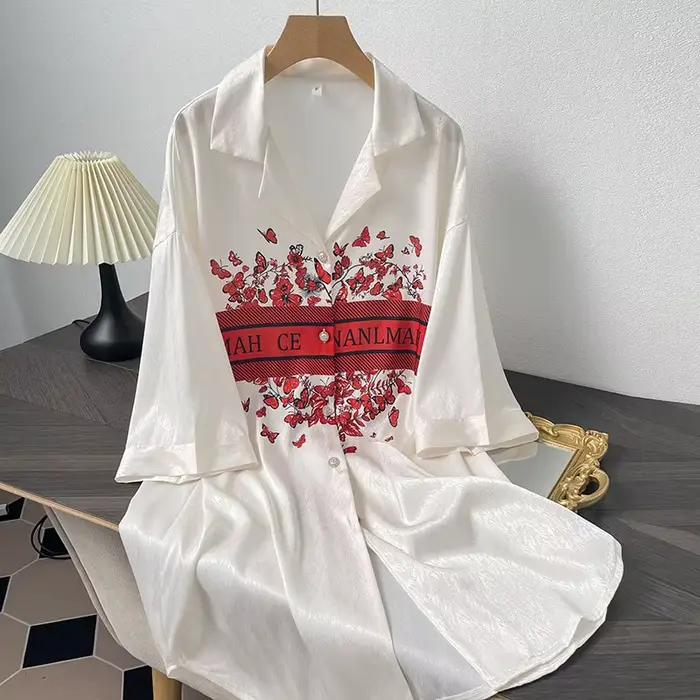 Chemise de nuit sexy en satin imprimé fleuri pour femmes, vêtements de nuit d'été, lingerie décontractée, vêtements de maison, vêtements de détente