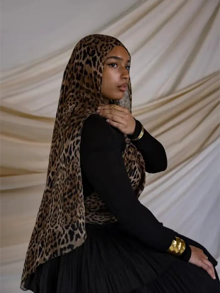1 kus Ramadánový hidžáb s leopardím vzorom