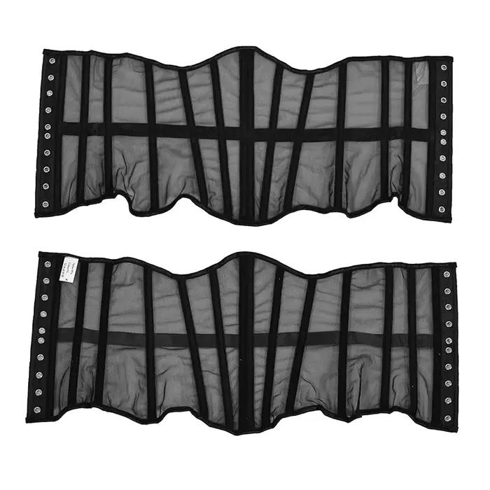 Corset amincissant pour femme avec 16 baleines en acier, en maille transparente, à lacets, rouge, noir, beige, du XXS au 5XL
