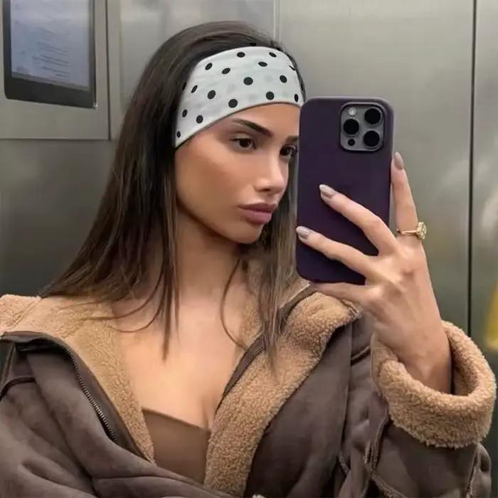 Dámska bodkovaná látková čelenka
