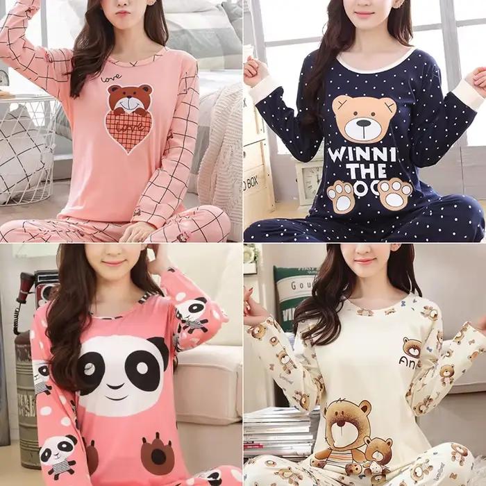 Pyjama à manches longues pour femme, vêtements de dessin animé, mignon, cœur de pêche, vêtements d'intérieur, peut être porté à l'extérieur, nouveau, 2024