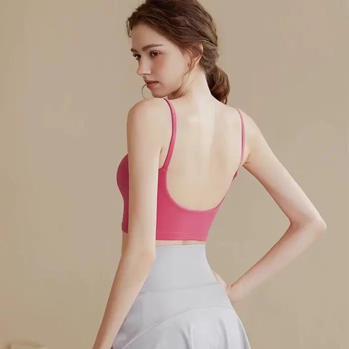 Triçons en nylon sportif push-up pour femmes, soutien moyen, multi-sports, yoga, fitness et course à pied