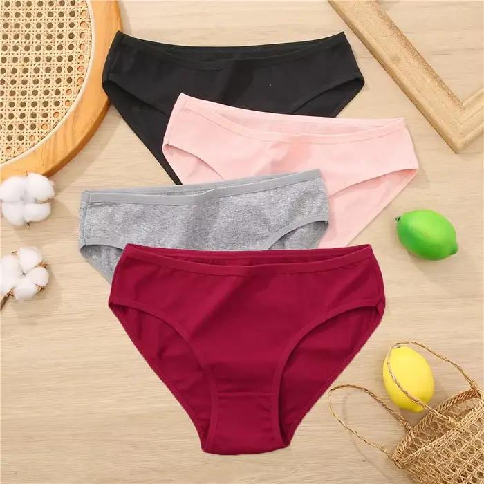 3 pièces/ensemble culottes en coton femmes slips Jacquard conception femmes culottes Sexy femme caleçon couleur unie intime Pantys S-XL