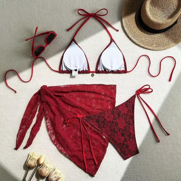 Dámske čipkové bikiny, dvojdielny set