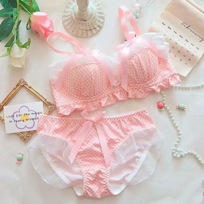 Soutien-gorge sexy anti-affaissement pour femme, lingerie à pois avec nœud doux, soutien-gorge froncé pour petits seins