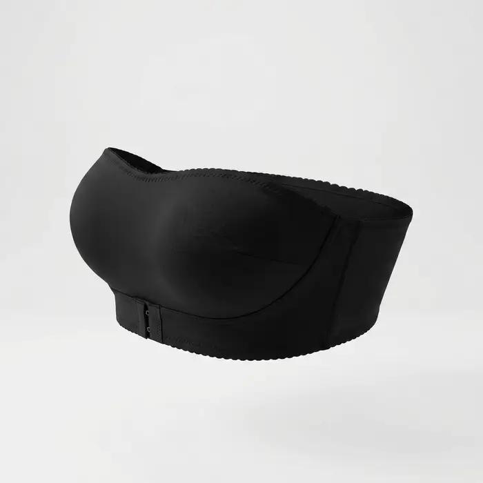 Soutien-gorge noir à boutons sur le devant, sans anneau en acier, soutien-gorge sexy sans bretelles, soutien-gorge sans bretelles pour femmes, coussinet amovible MR2710