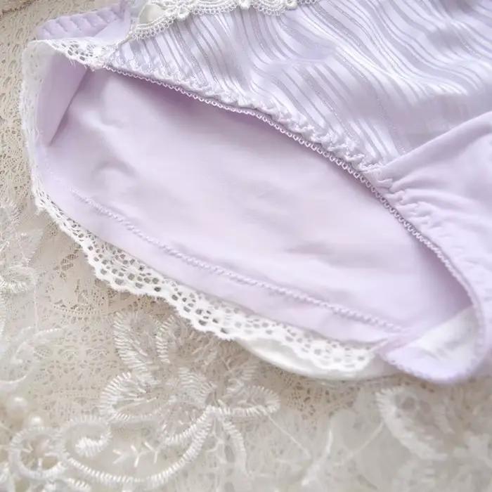 Culotte de princesse en soie et dentelle brodée pour femme, sous-vêtements à volants, en Satin soyeux, sans couture, Style mignon et adorable