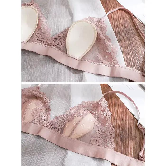 Bannirou-Soutien-gorge transparent en dentelle pour femme, sous-vêtement fin, lingerie sexy sans fil, nouvelle collection, 1 pièce