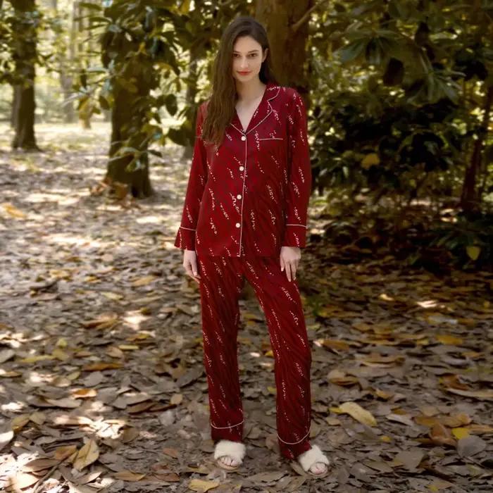 Vêtements de nuit de style européen pour femmes, élegant, irritation y, mode, salons féminins, esthétique, imprimé, printemps, automne, pyjamas doux, Y2K