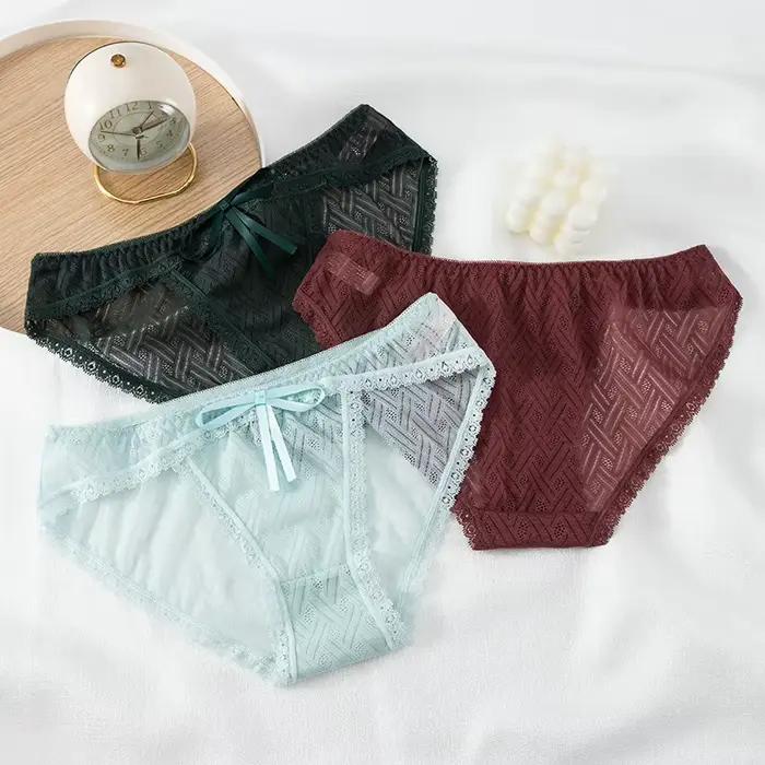 Sexy femmes culottes creux sous-vêtements en dentelle slips dames caleçons décontractés femme Lingerie intimes fille culotte Жіночі Тр