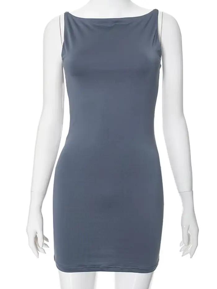 Letný ležérny módny Mini bez rukávov Wrap Y2K základný tielkový šaty Oblečenie Sexy elegantné ženy Klub párty večerné