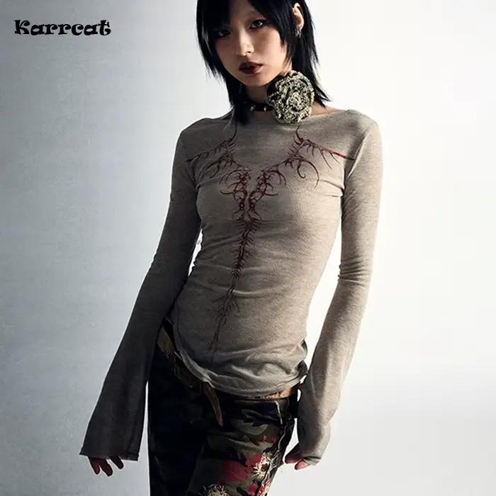 Karrcat - Tričko Punk Nepravidelné Gotické Y2k