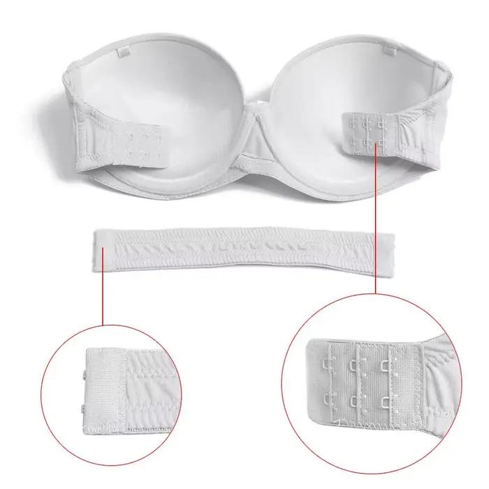 Vgplay soutien-gorge blanc sans bretelles Push Up Lingerie antidérapante bande transparente sangle soutien-gorge femme grande taille pour gros seins 32-44 C D E F