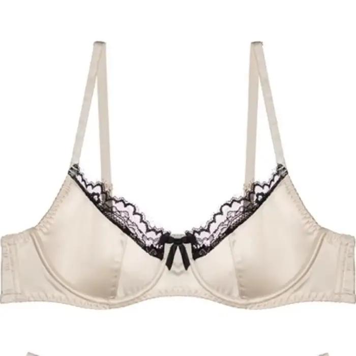 Ensemble de sous-vêtements Moyisu sexy en polyester avec armature souple pour femmes, push-up, motifs floraux, fermeture arrière, bretelles fixées, grande taille disponible