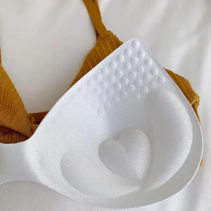 Soutien-gorge rembourré en coton confortable pour femme, sous-vêtement sans couture, soutien-gorge push-up, lingerie sexy