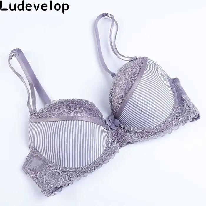Intime nouveau push up femmes rayé soutien-gorge BC tasse dentelle lingerie broderie sexy jeune femme sous-vêtements soutien gorge