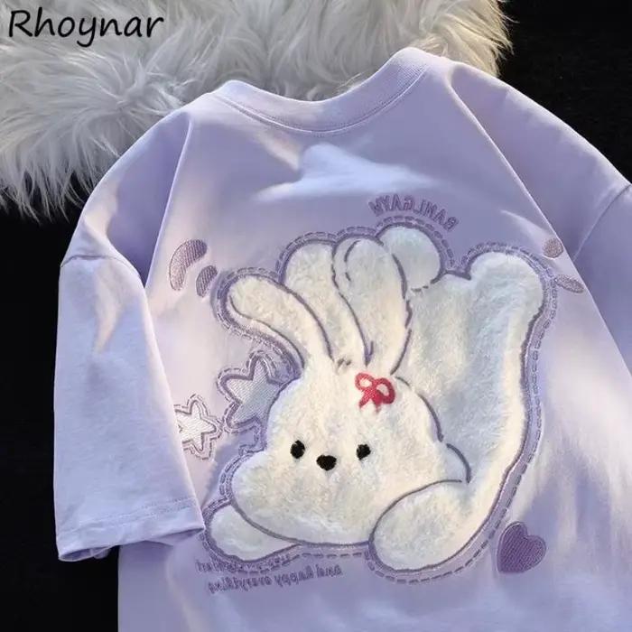 Dámske letné tričká, voľný strih Kawaii