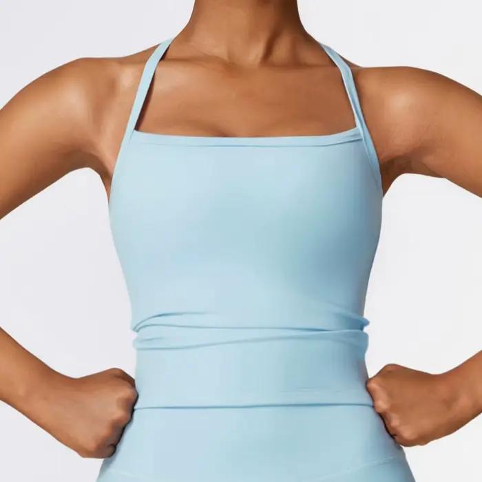 Soutien-gorge de sport à bretelles pour femme, sexy, pour yoga, gymnastique, push up, course à pied