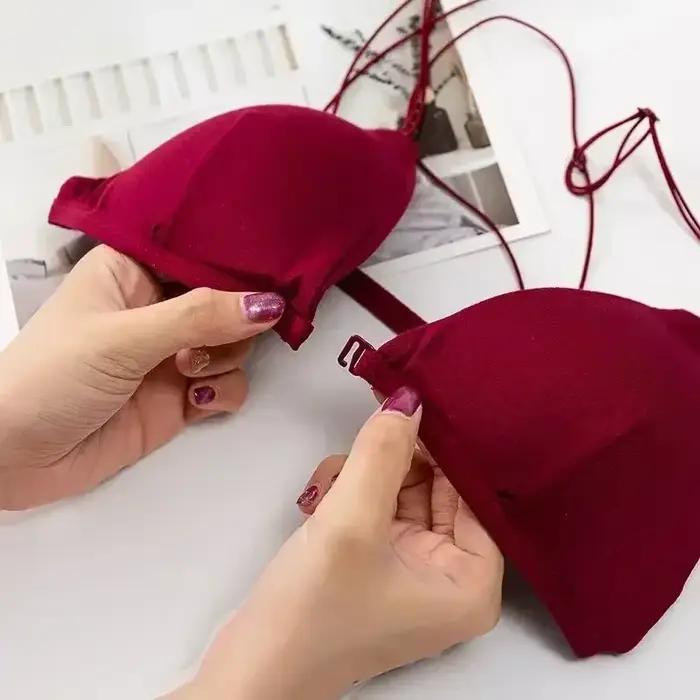 Soutien-gorge de Style français pour femmes et filles, poitrine enveloppée, sangle d'épaule réglable, Sexy, boucle unique, haut tubulaire en Satin, sous-vêtements, Lingerie