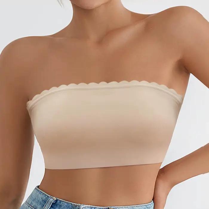 Sous-vêtements Bandeau pour femmes, haut tubulaire extensible, soutien-gorge Bandeau sans bretelles, soutien-gorge extensible en Silicone, non rembourré, топ sashртив ums ж miscedhe
