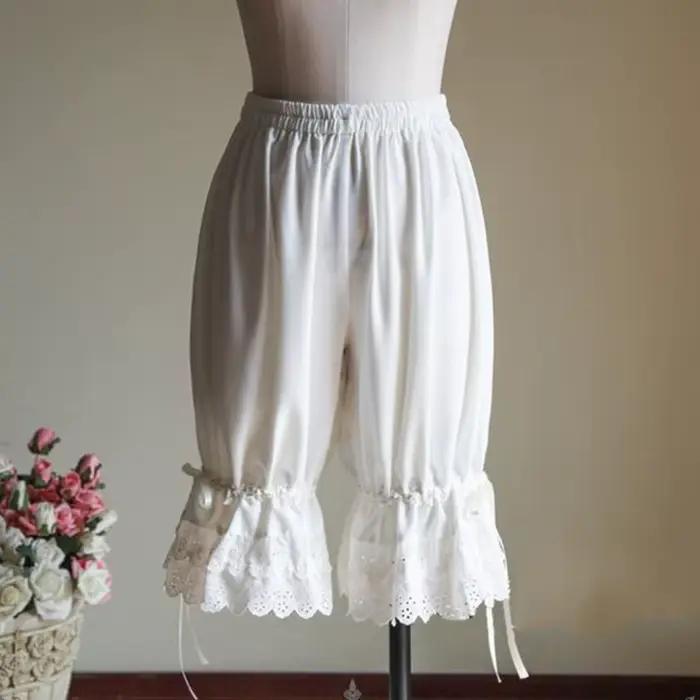 Vintage čipkované nohavičky pre ženy s volánmi a lampiónovým uzlom