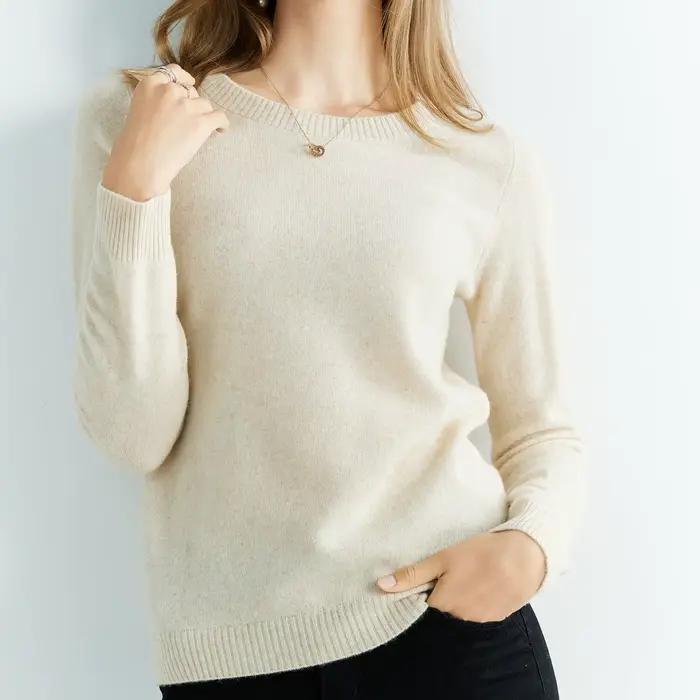 Pletené svetre kašmír dámske 100% merino vlna okrúhly výstrih