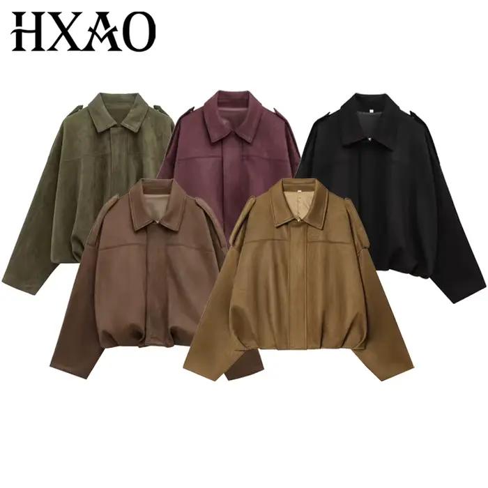 HXAO – Dámska krátka semišová bunda