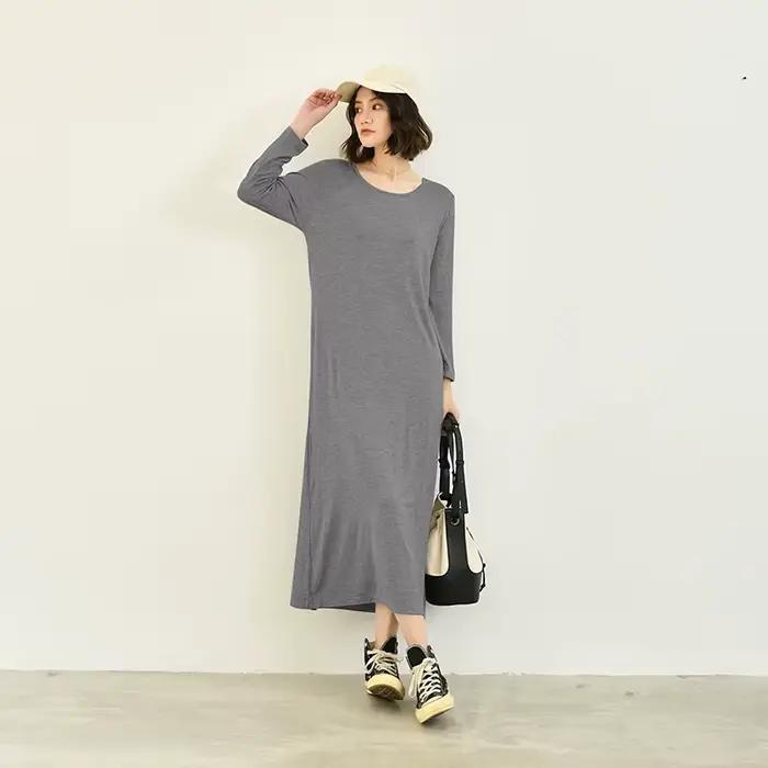 Nouvelle Robe de Nuit en Coton pour Femme, Manches Longues, Printemps-Été, Chemise de Nuit à Porter à l'extérieur