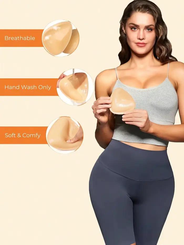 2/1 paires d'inserts de soutien-gorge adhésifs double face, inserts de soutien-gorge adhésifs effet neige, soutien-gorge push-up adhésif, coussinets auto-adhésifs pour un effet liftant ultra instantan