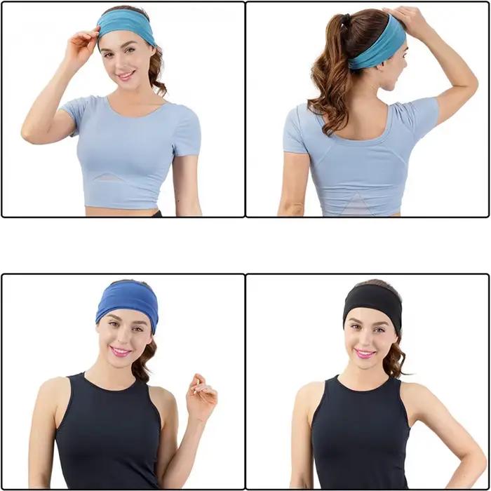 Dámska čelenka Turban jednofarebná elastická páska na vlasy Joga