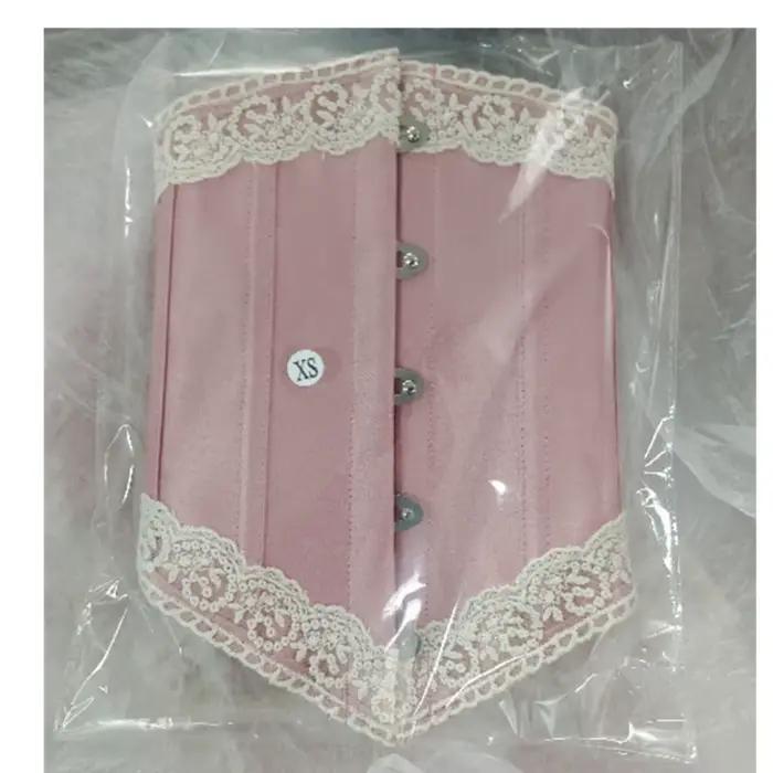 Corset rose sous le buste pour femmes, garniture en dentelle désossée, corsage Lolita de Style français, Bustier Vintage, Costumes de fête de mariage
