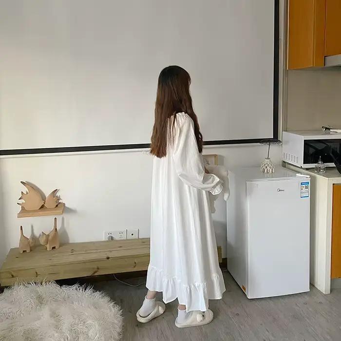 Nuissette en soie lactée pour femmes, chemises de nuit élégantes et confortables pour dormir et se détendre chez soi