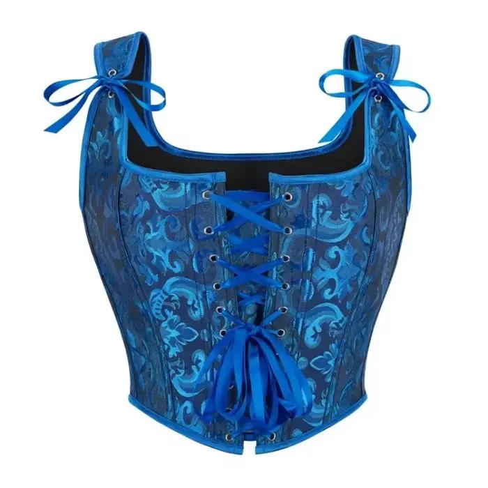 Corset Vintage pour femmes, haut court, débardeur gothique à lacets, Bustier désossé, bretelles, vêtements amincissants, façonnant la taille