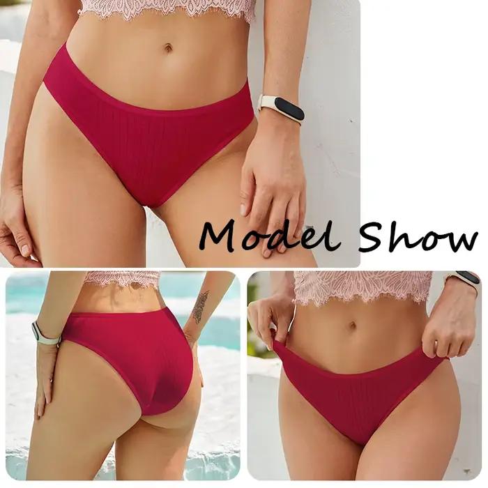 4 kusov/sada ženské bavlnené nohavičky Sexy mäkké pruhované šortky 12 farieb jednofarebné slipy pre ženy pohodlné Stretch Lingerie M-XL