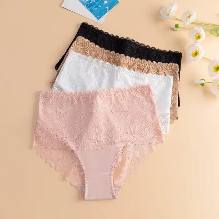 TrowBridge nouvelle grande taille femmes culottes taille haute dentelle femme slips Sexy Lingerie taille ue extensible confortable respirant culotte