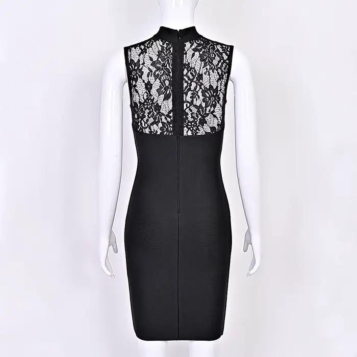 BEAUKEY Robe de soirée de luxe sexy en dentelle, style bustier, à bandage, moulante, mini, pour femme, idéale pour les fêtes, mariages et événements mondains