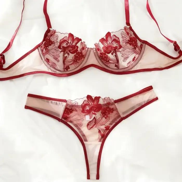 Élégant noir Sexy nuisette à armatures soutien-gorge ensemble de sous-vêtements fête Club nuit femmes Chef ultra-mince ensemble de sous-vêtements