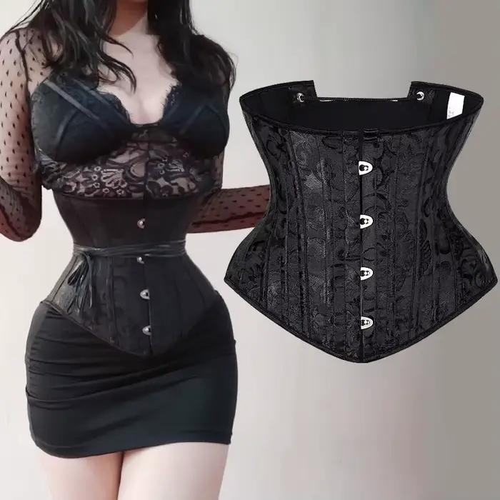 Corset Gothique à Lacets Sexy sous-Buste et à Ossature d'Acier, Gaine Amincissante, Entraîneur de Taille pour Femme