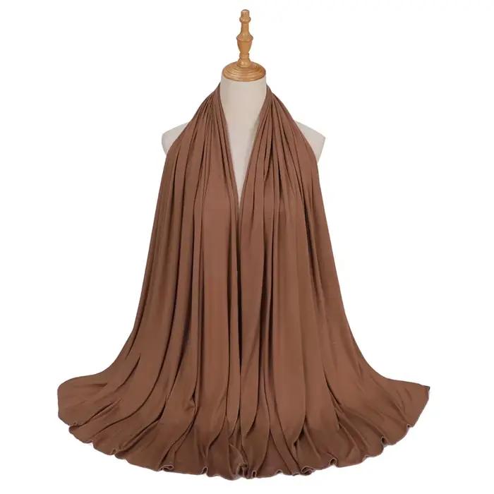 80*180 cm Modal rayonová bavlna muslimský Jersey Hidžáb pre ženy jednofarebný šál Ramadán Dlhý šál hladký mäkký Turban