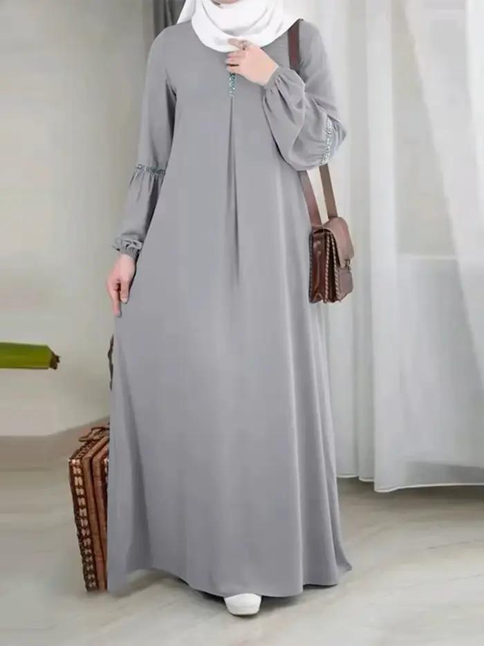 Abaya s dlhými rukávmi pre moslimské ženy