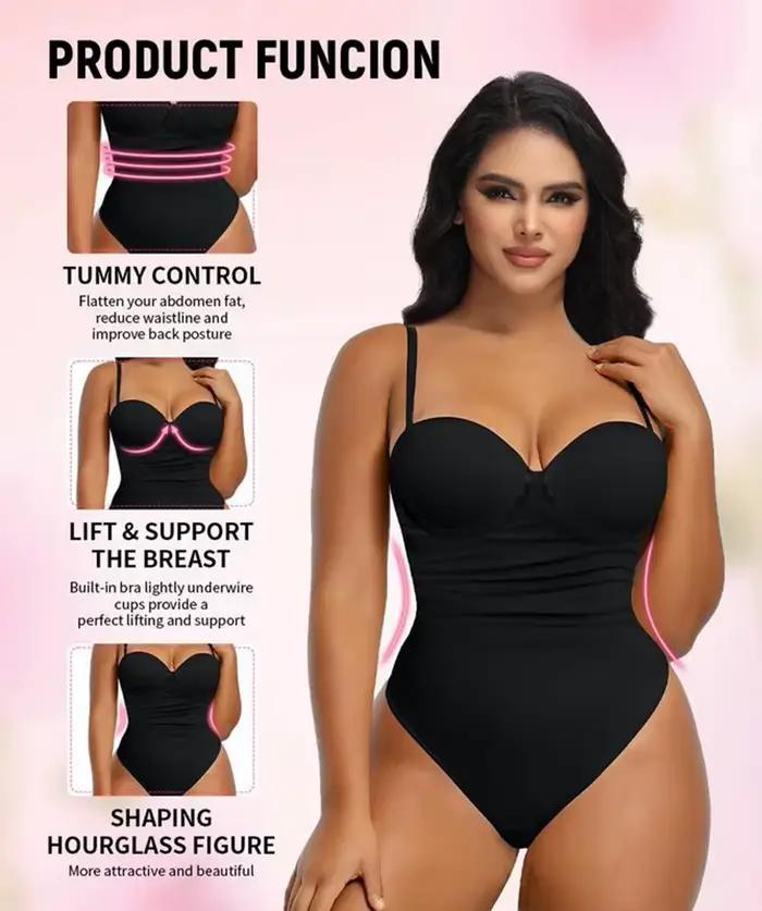 Bodysuit Gainant Pour Femmes Tailles S M L XL Avec Bretelles Réglables Coussinets De Poitrine En Coton Doux Pour Silhouette Parfaite Occasions Spéciales
