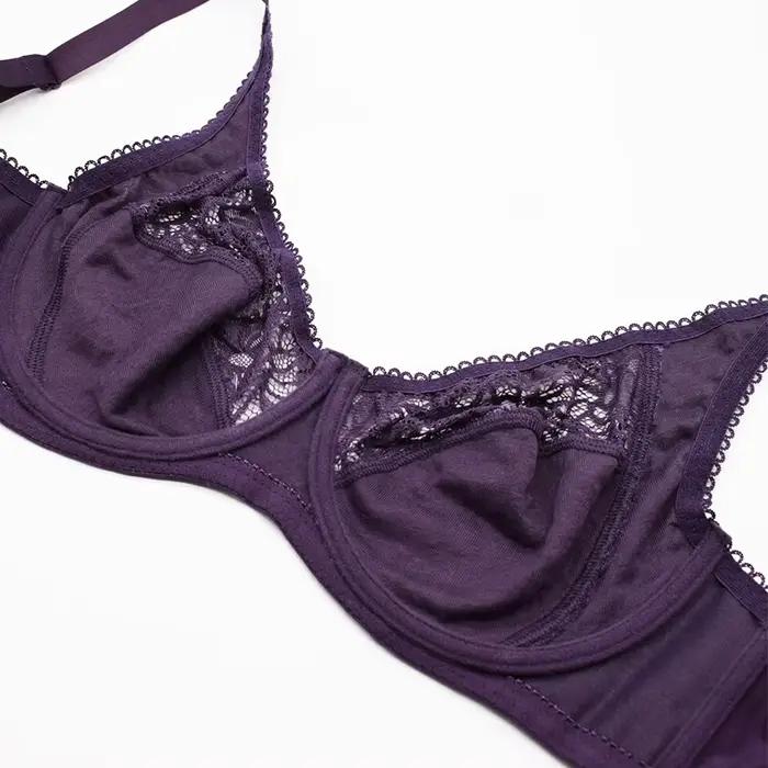 Soutien-gorge grande taille pour femmes, soutien-gorge en dentelle, Transparent, grand brassière, sous-vêtements, Lingerie Sexy, bonnet C D DD E F