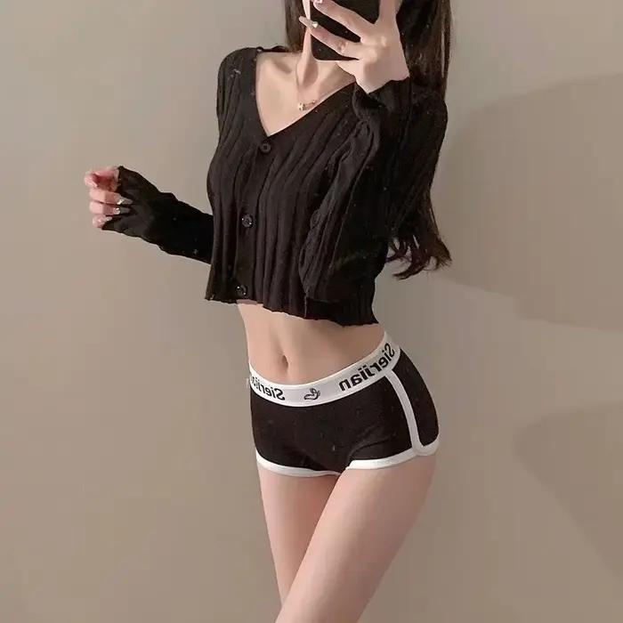 Culotte de sport en coton pour femmes, sous-vêtements féminins, taille moyenne, sous-vêtements confortables, pantalons de sécurité pour femmes