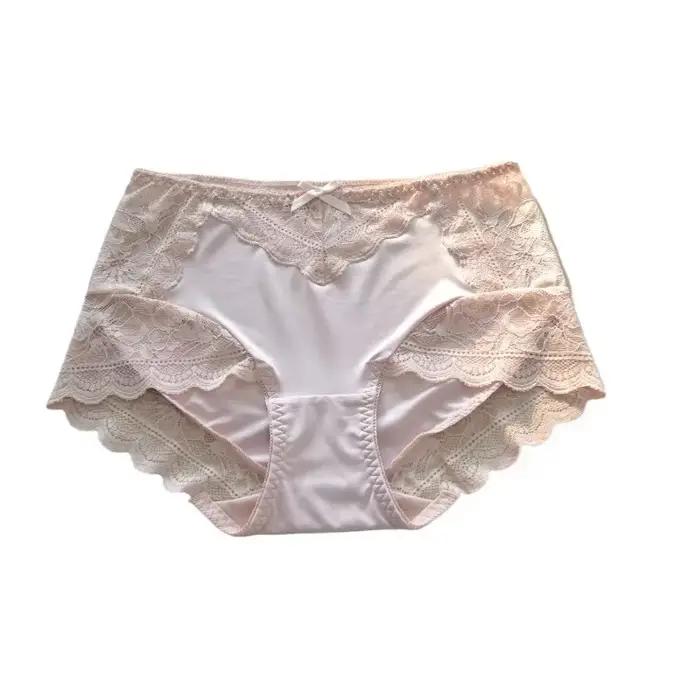 Culottes Femme S918 en Soie Lactée et Dentelle, Grande Élasticité, Confortables, Respirantes, Grande Taille, Multicolores, Coupe Courte, Conçues pour un Port Prolongé