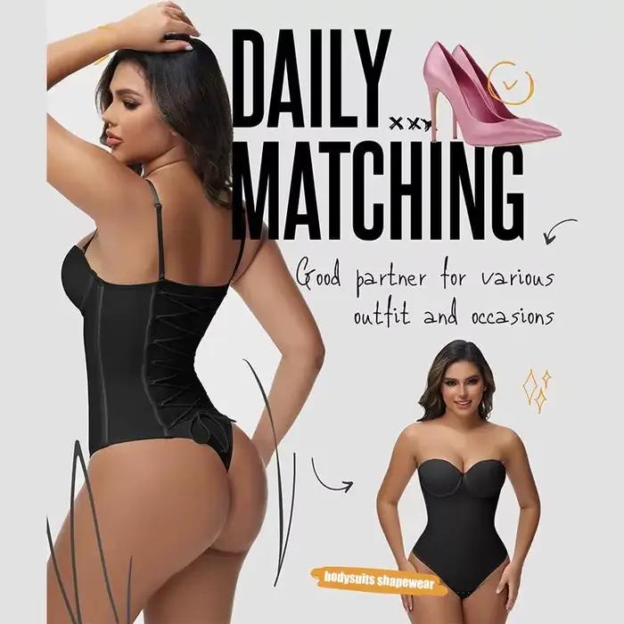 Bodysuit Gainant Pour Femmes Tailles S M L XL Avec Bretelles Réglables Coussinets De Poitrine En Coton Doux Pour Silhouette Parfaite Occasions Spéciales